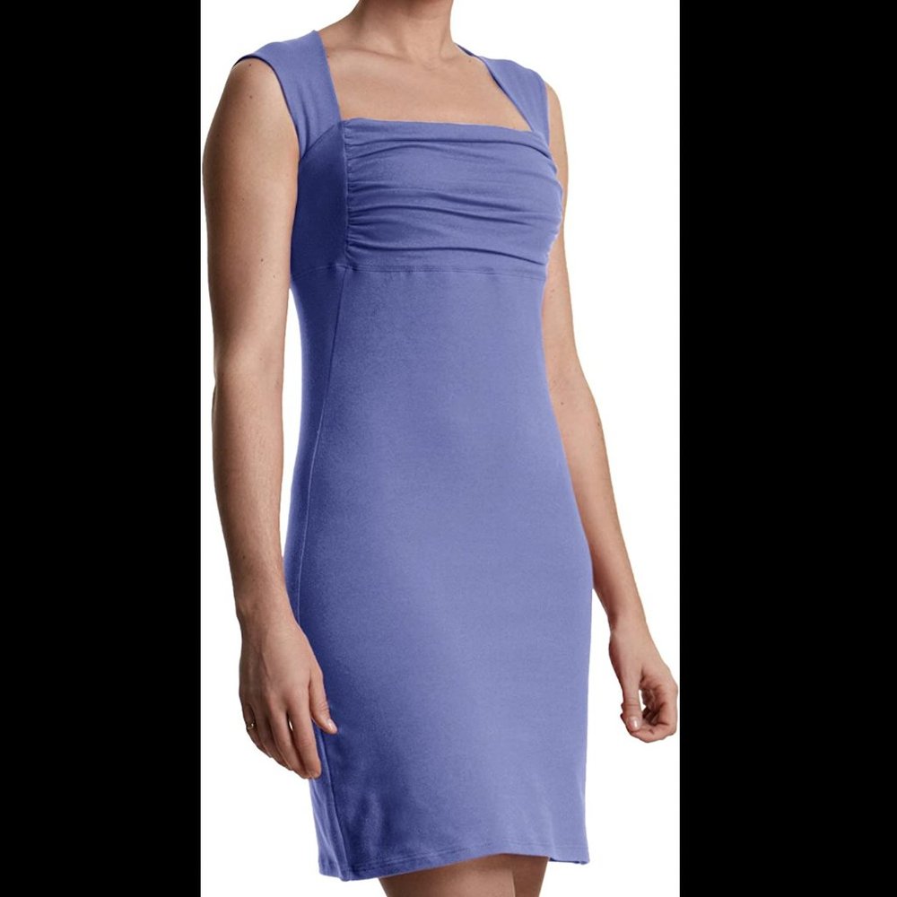 FIG Las Vegas cotton dress NWOT L (but fits like M), Made in Canada, Periwinkle